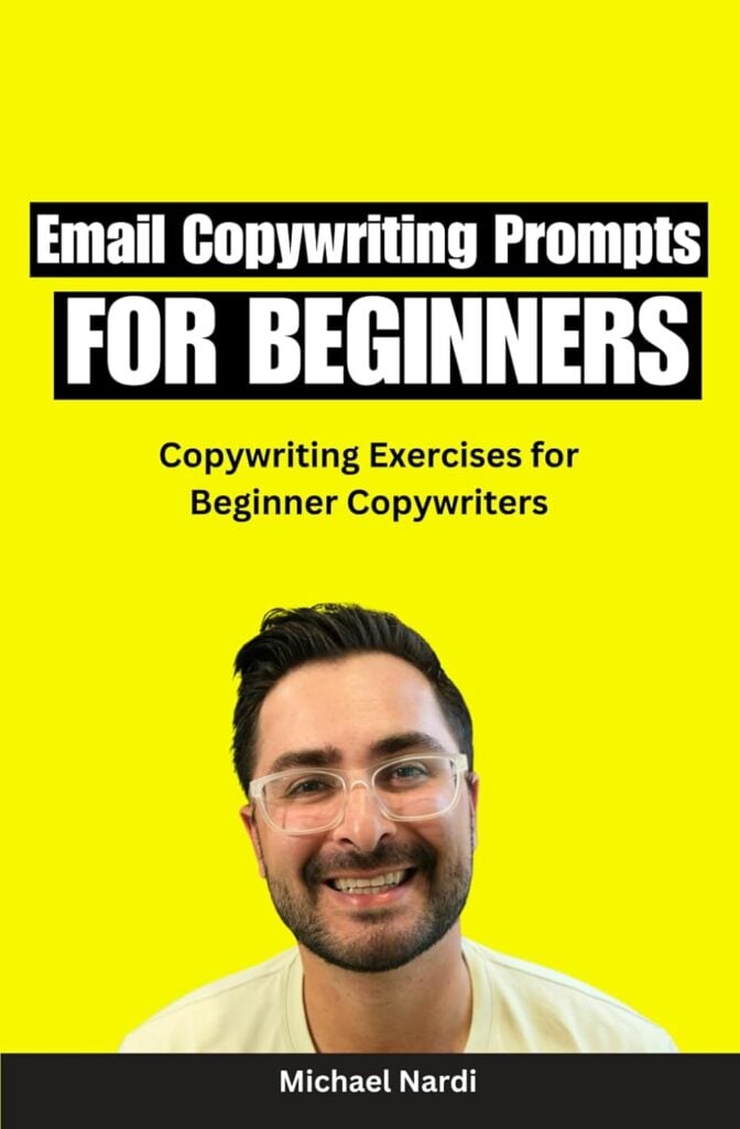 Photo cover of the book entitled: Email Copywriting Prompts for Beginners: Copywriting Exercises for Beginner Copywriters