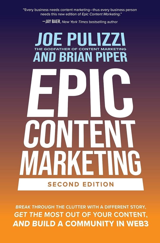Hard cover photo of the book entitled: Epic Content Marketing written by Joe Pulizzi