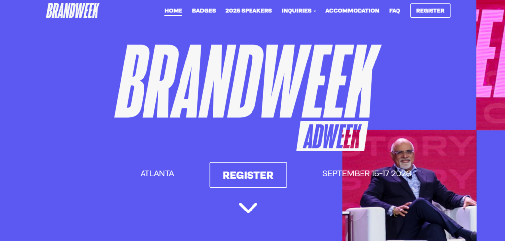 The Brandweek home page screenshot