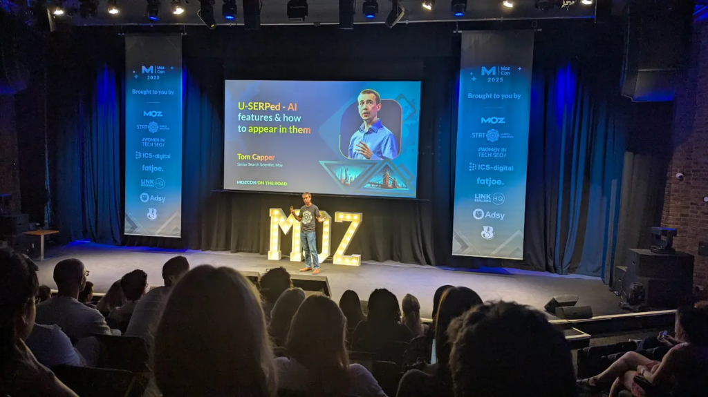 A keynote session at the MozCon