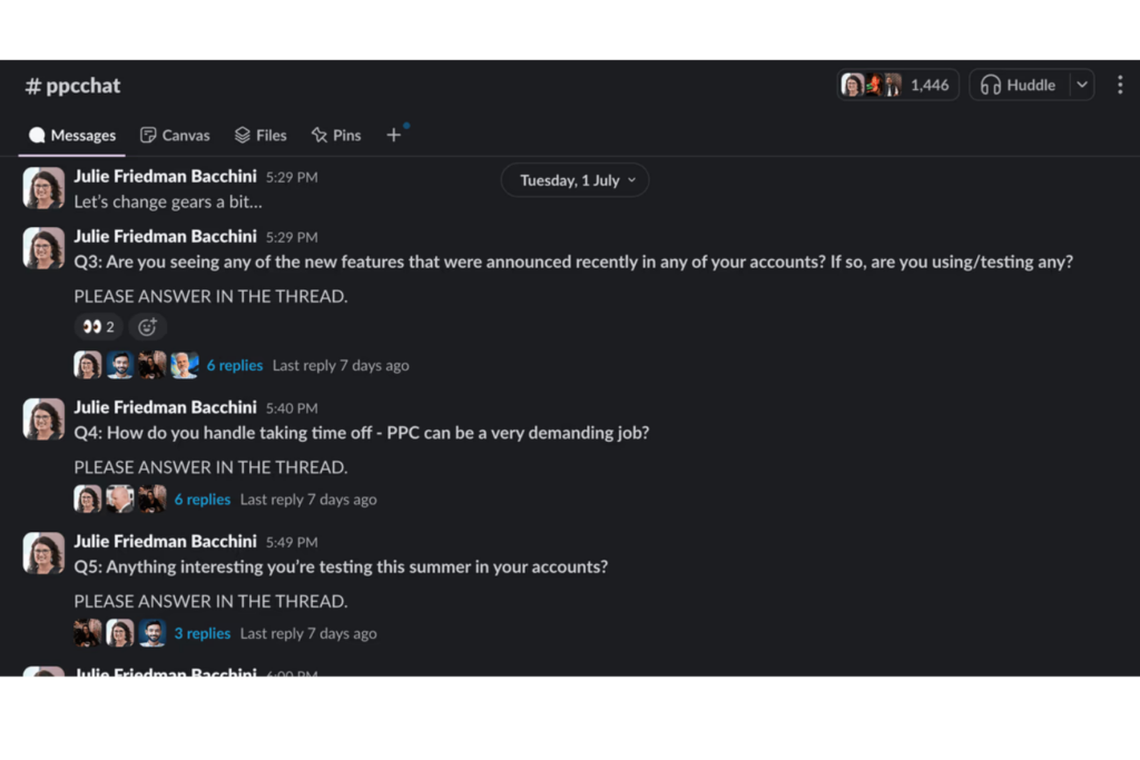 PSA Slack screenshot
