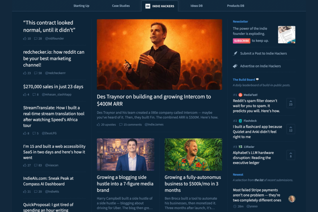 indiehackers screenshot