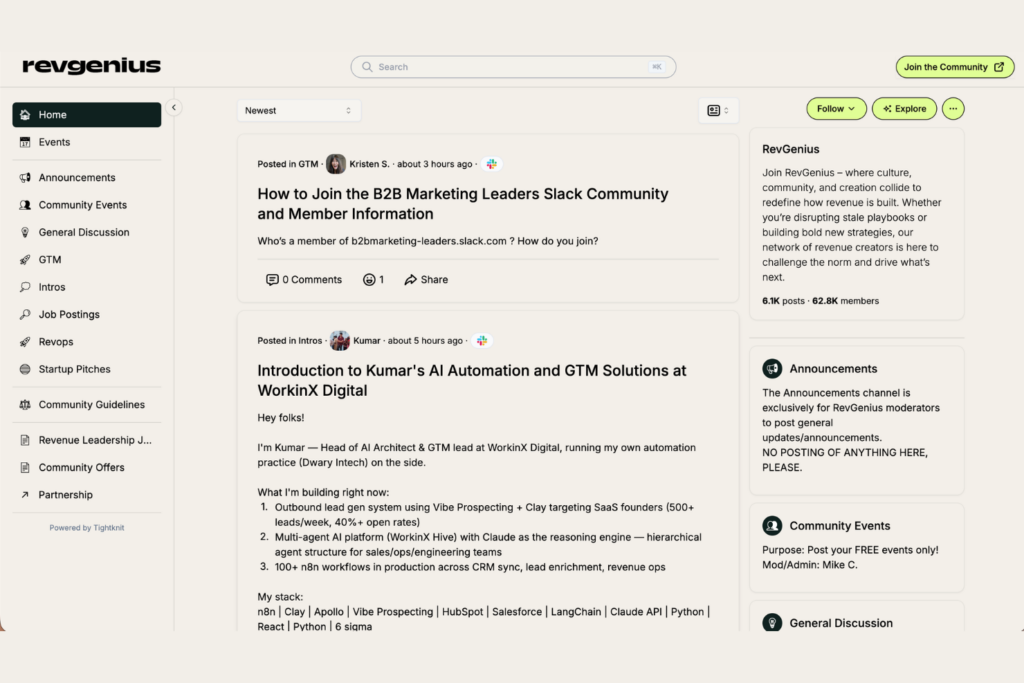 revgenius community screenshot