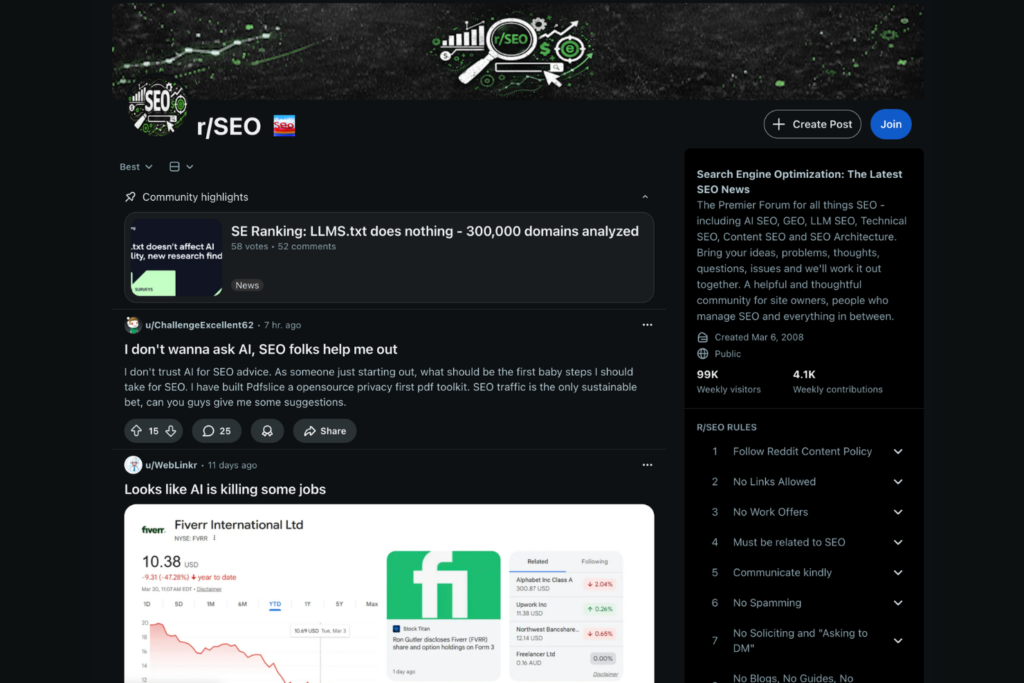 r/seo screenshot