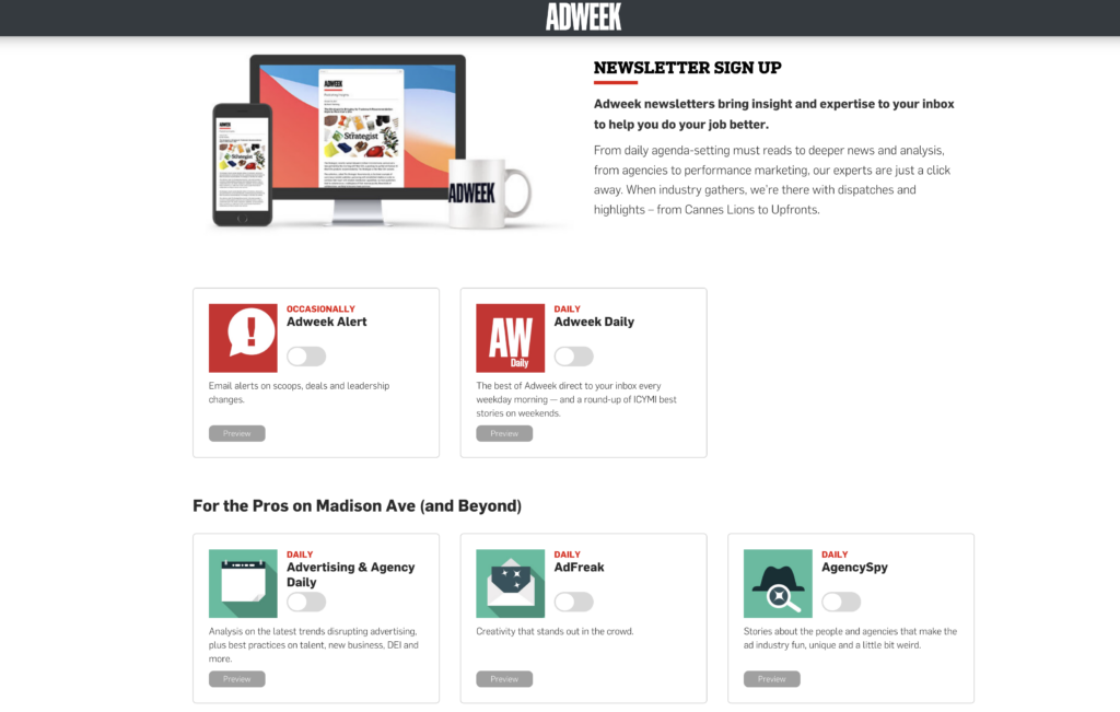 Adweek marketing newsletter