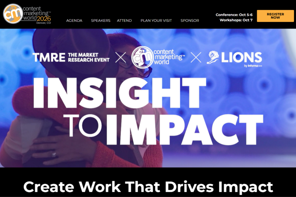 Content Marketing World 2026 webpage
