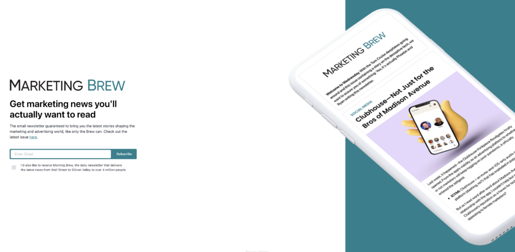 Marketing Brew newsletter