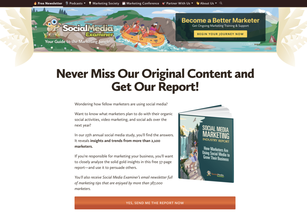 Social Media Examiner newsletter