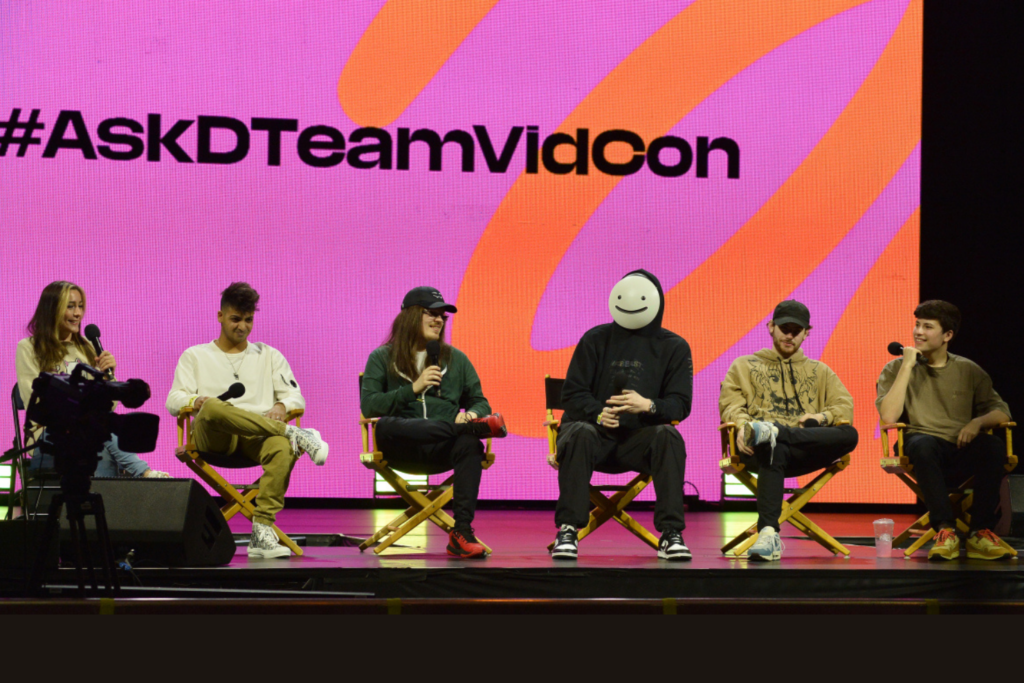 Top creators sharing success secrets at the VidCon 2025 panel discussion