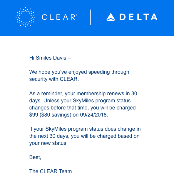 clear renewal email screenshot