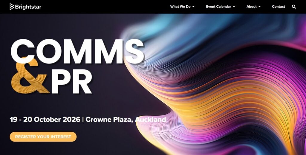 Landing page for the 2026 Comms & PR Conference 2026