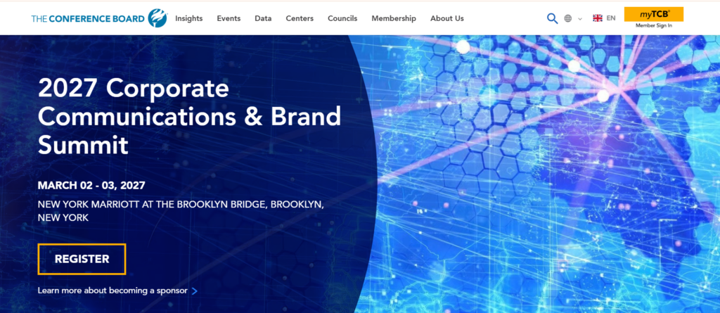 Webpage of the 2027 Corporate Communications & Brand Summit