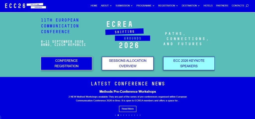 Landing page for the European Communication Conference (ECC) 2026