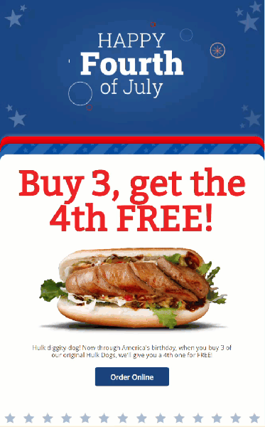 4th of july example email template