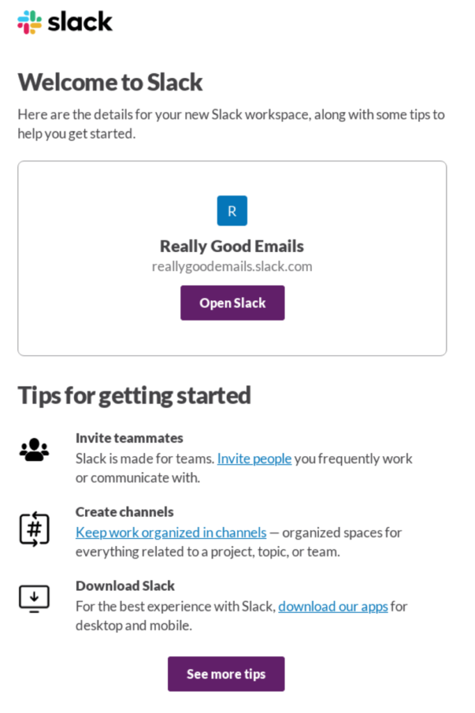 slack workspace screenshot