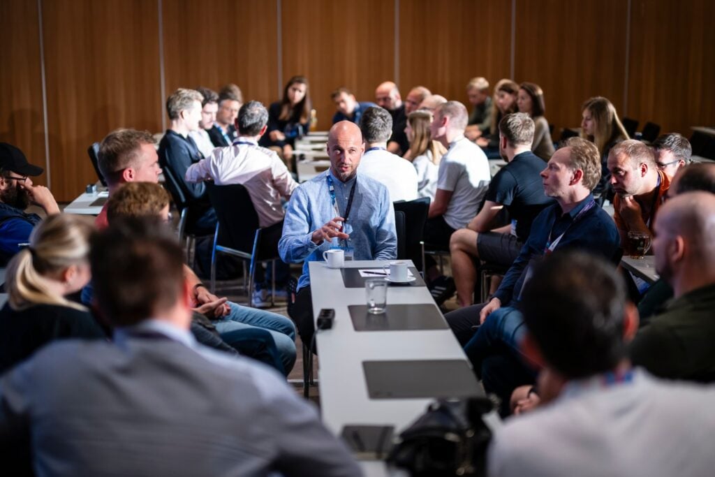 Attendees sharing insights and ideas during a roundtable at the SMX Advanced