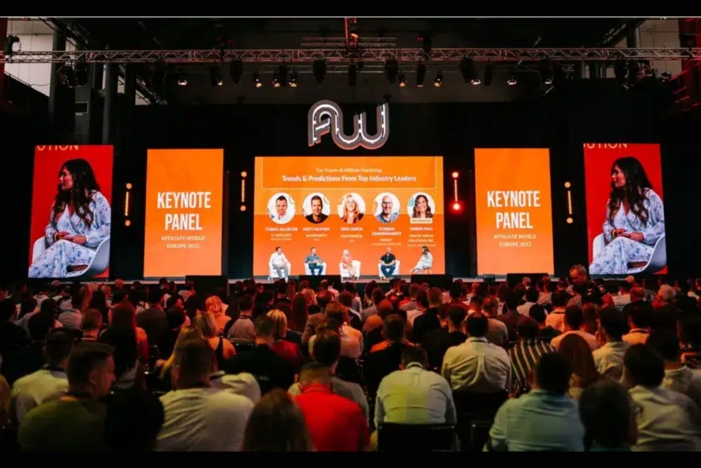 The Affiliate World Europe keynote panel and attendees