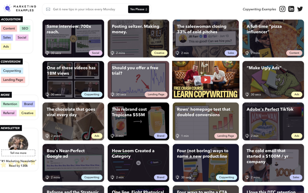 Marketing Examples Newsletter