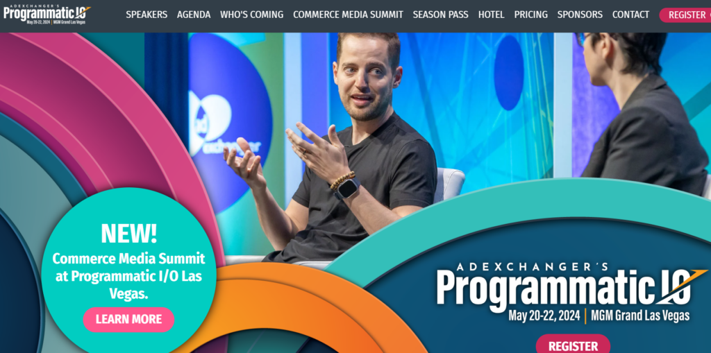 Programmatic I/O 2024 Las Vegas website screenshot