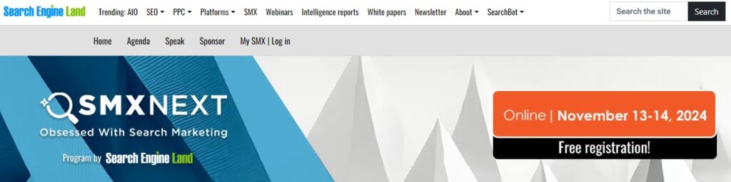 SMX Next website screenshot