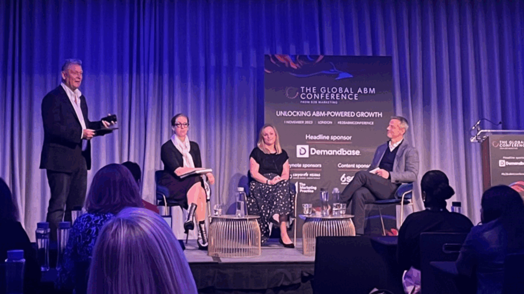 Panelists discuss ABM strategies onstage at The Global ABM Conference