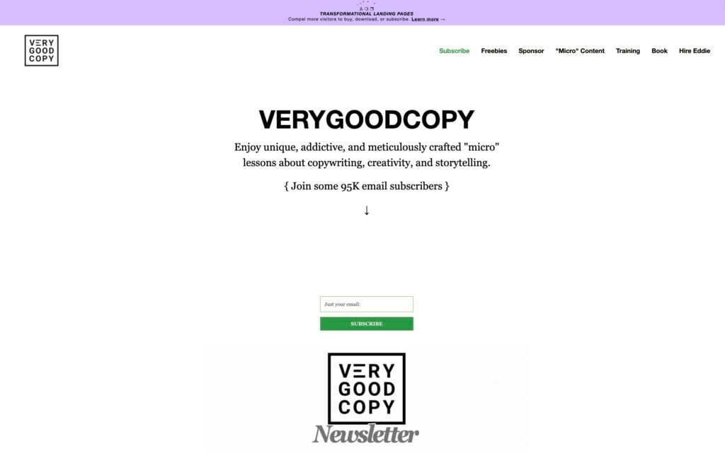 Very Good Copy Newsletter