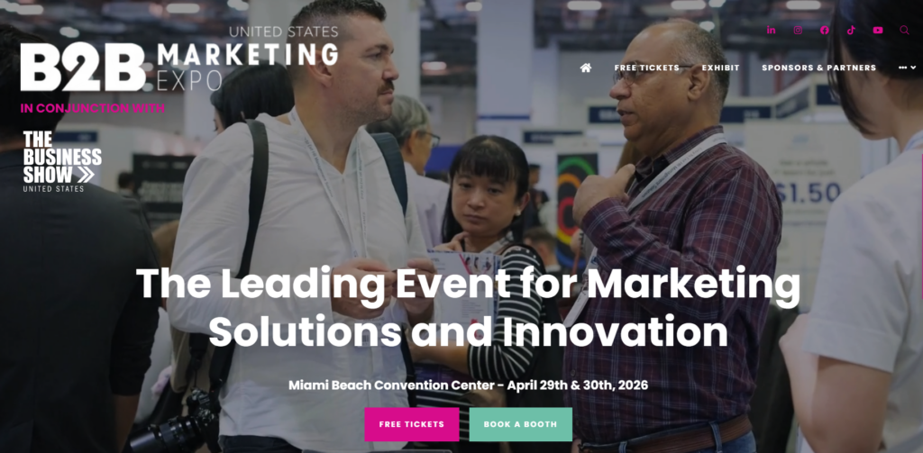 Attendees connect and network on the show floor at B2B Marketing Expo.