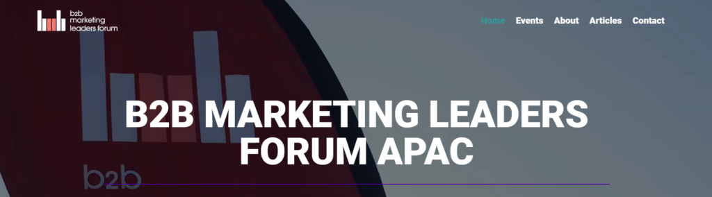 B2B Marketing Leaders Forum APAC website screenshot