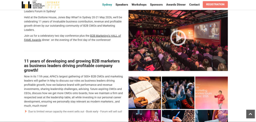 B2B Marketing Leaders Forum APAC 2026 Sydney conference