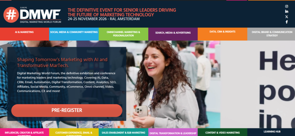 Digital Marketing World Forum Amsterdam 2026 marketing technology event