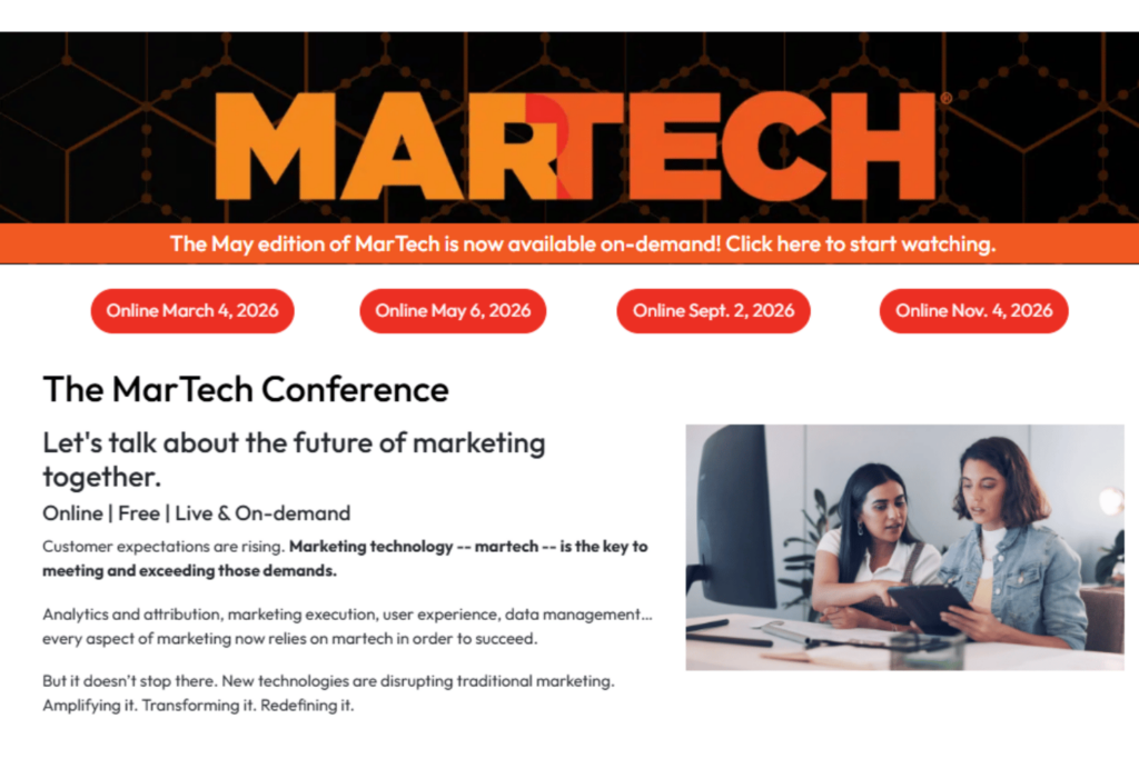 MarTech Conference 2026 web page screenshot