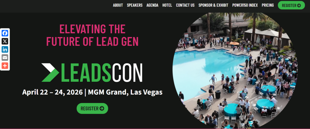 B2B Marketing Exchange website hero image showing attendees networking at an outdoor poolside event in Carlsbad, CA.