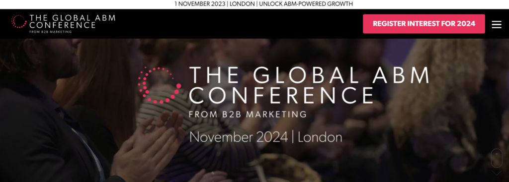 The Global ABM Conference website screenshot