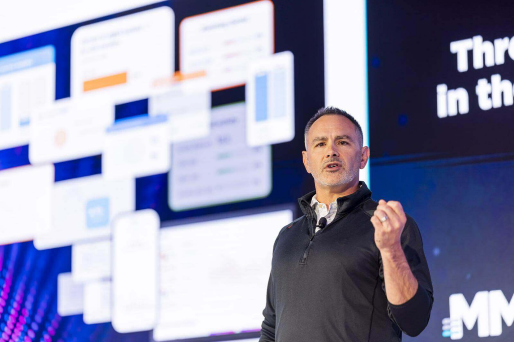 Aaron Shaffer, Director of Marketing Applied Sciences at General Motors, speaking at the 2025 MMA CMO &amp; CEO Summit