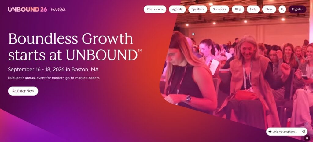 Landing page of the UNBOUND 2026 conference