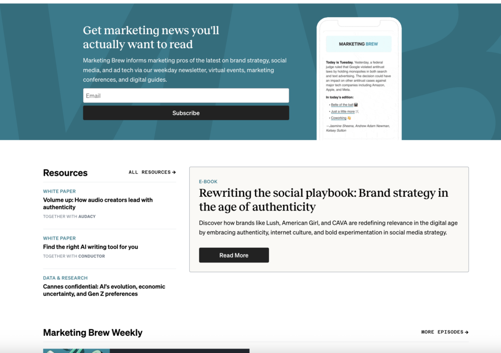 Marketing Brew Newsletter