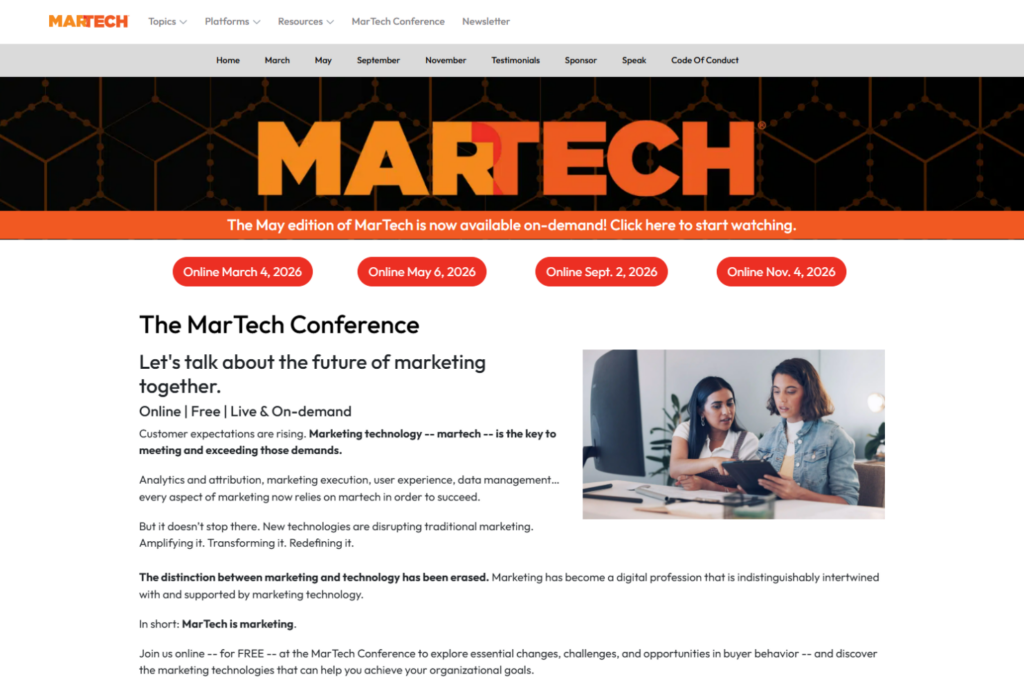 The MarTech Conference 2026 webpage