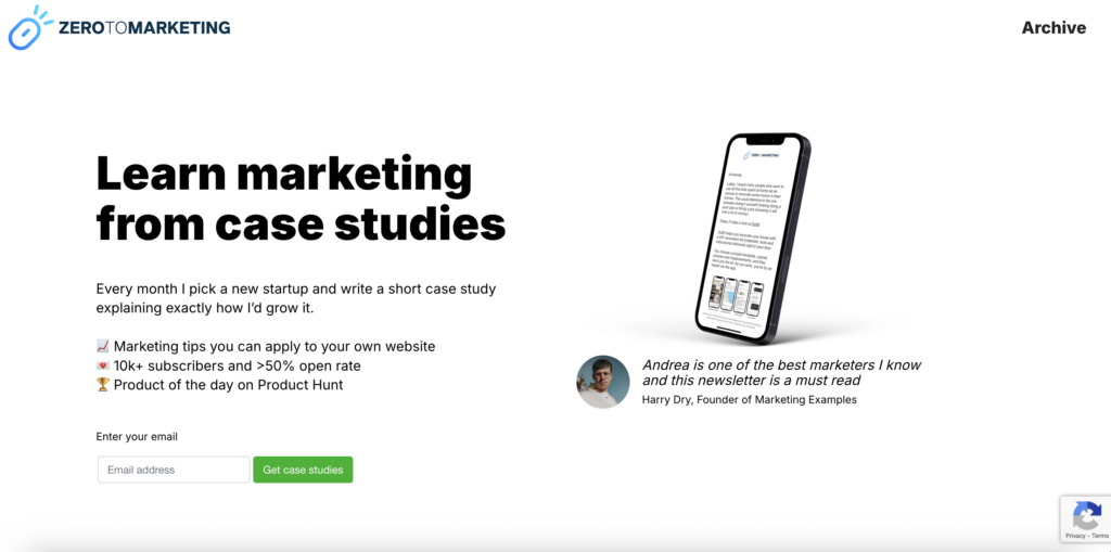 Zero to Marketing Newsletter