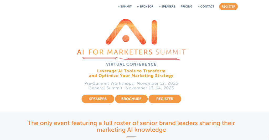 Screenshot of the Artificial Intelligence Summit web page