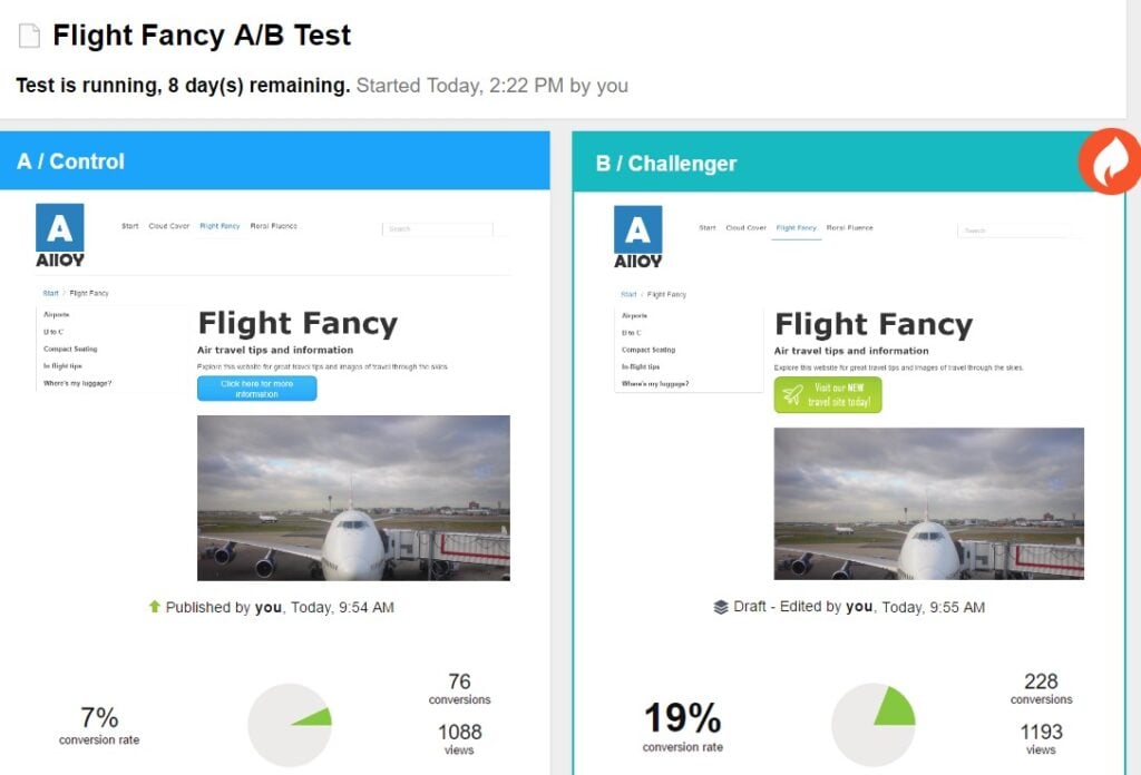 optimizely screenshot