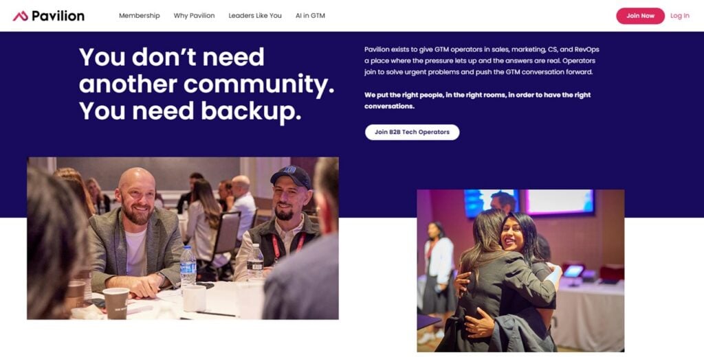 The join now page for the Pavilion community