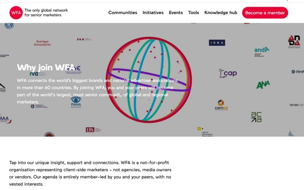 The webpage of the WFA community