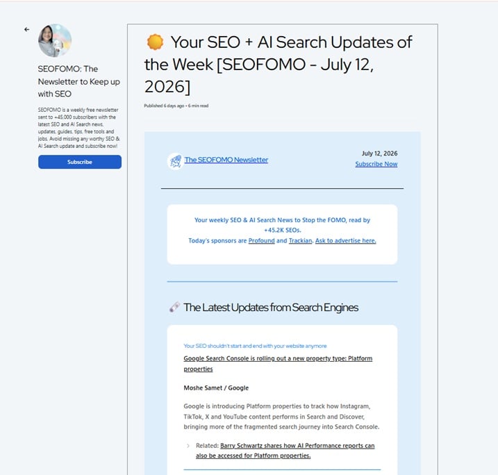 Preview of the SEAFOMO newsletter