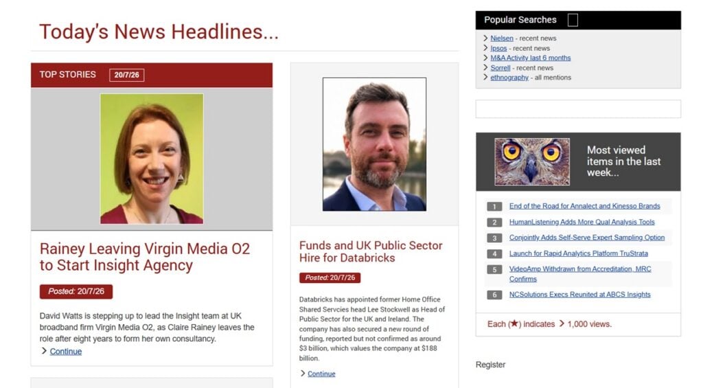 The Daily Research News Online webpage