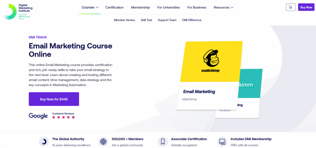 Email Marketing Course landing page screenshot