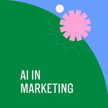 Ai in marketing text on purple and green background