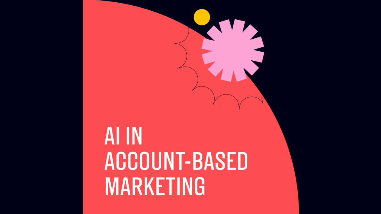 Ai in account based marketing text on red and black background