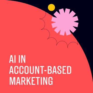 Ai in account based marketing text on red and black background