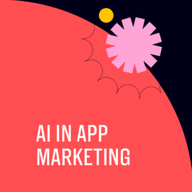 Ai in app marketing text on red and black background