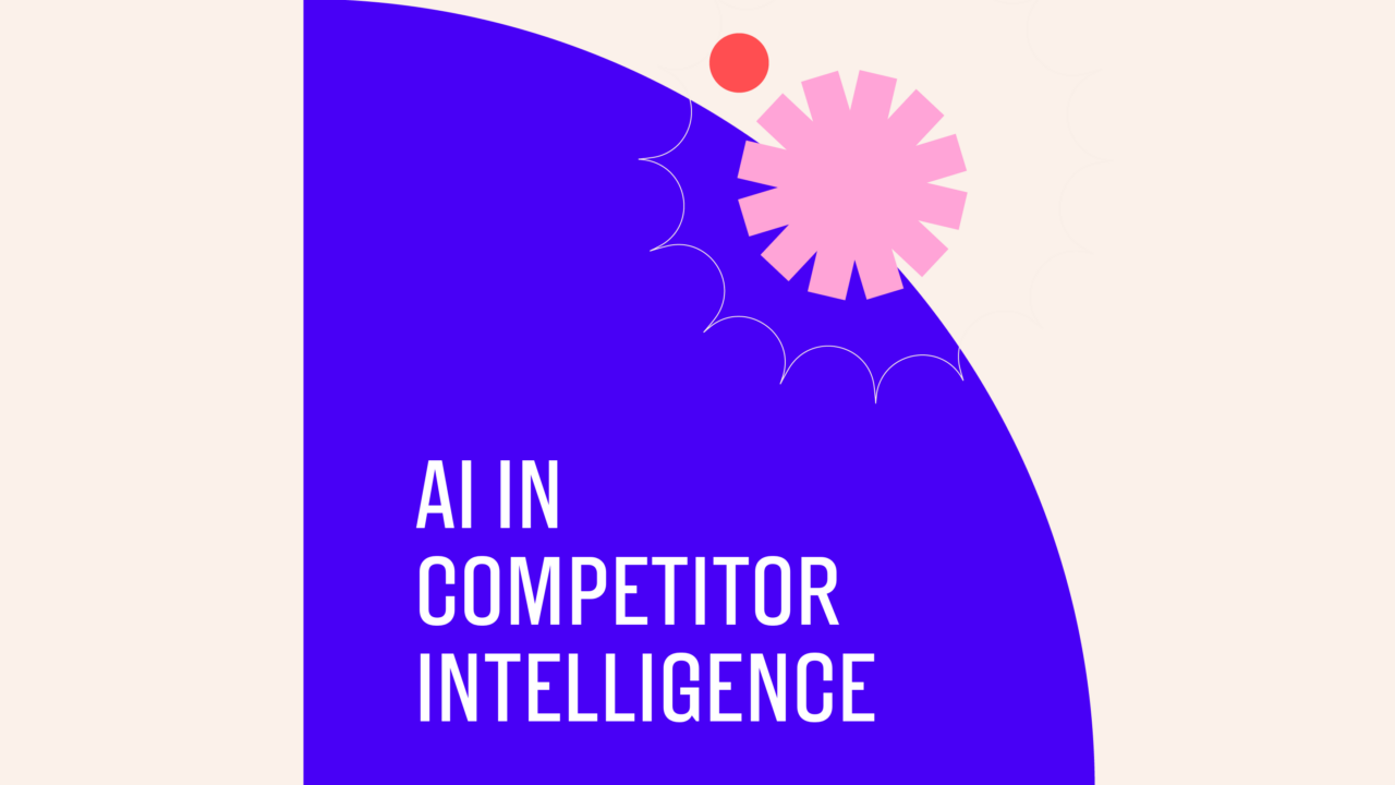 Ai in competitor intelligence text on blue and cream background